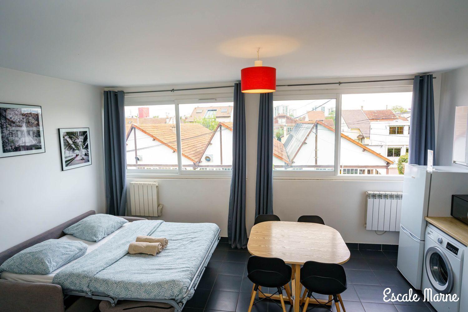 Escale-Marne Fr - 102 - Free Parking - Free Luggage Storage - All Equipped - Linen Included - Washing Machine - 10Mn Walk Metro 8 - Rer A - Panoramic View - From 1 To 4 Guests 迈松阿尔福 外观 照片
